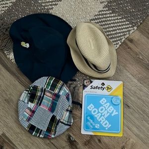 Baby Boy Hats - Blue Baby On Board Sign